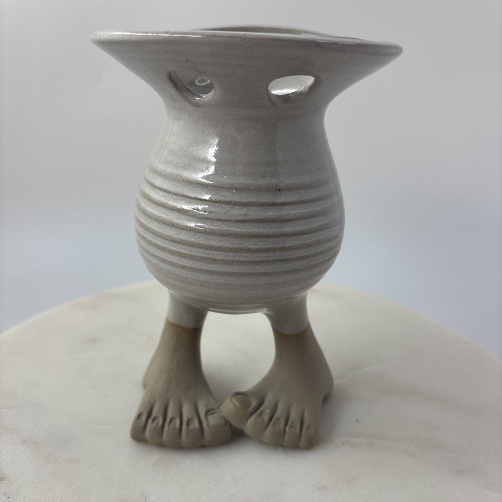 VTG Muddy Waters Pottery Bare Feet Set Pedestal Toothbrush Holder Soap Dish - Picture 10 of 16